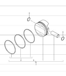 piston for 997.1 M96.05 3.6L COUPE / CABRIO and 997.1 M97.01 3.8L CABRIO S / COUPE S 2005-08