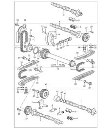 Nockenwellenantriebsmechanismus für 997.1 M96.05 3.6L COUPE / CABRIO und 997.1 M97.01 3.8L COUPE S / CABRIO S 2005-08