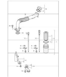 engine lubrication for 997.1 M96.05 3.6L COUPE / CABRIO and 997.1 M97.01 3.8L COUPE S / CABRIO S 2005-08
