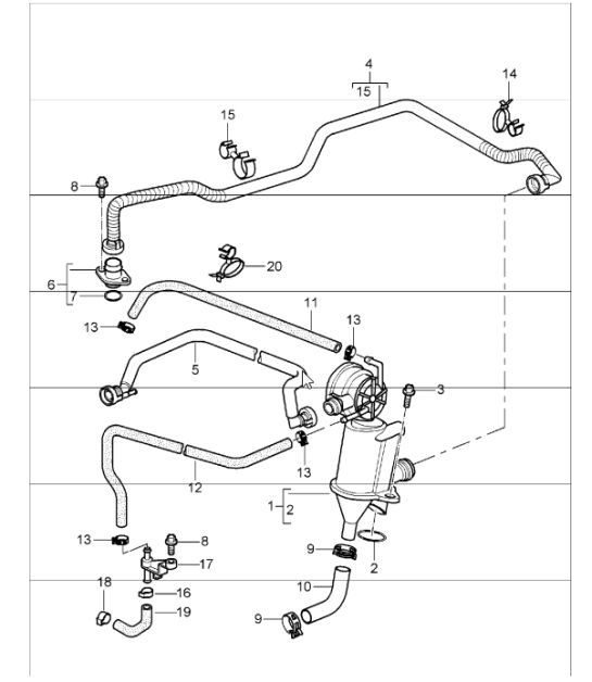 Diagram 104-10 Porsche Macan (95B) MK1 (2014-2018) Engine