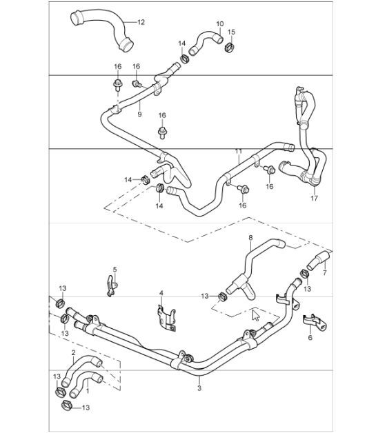 Diagram 105-04 Porsche Cayman 987C/981C (2005-2016) Motor