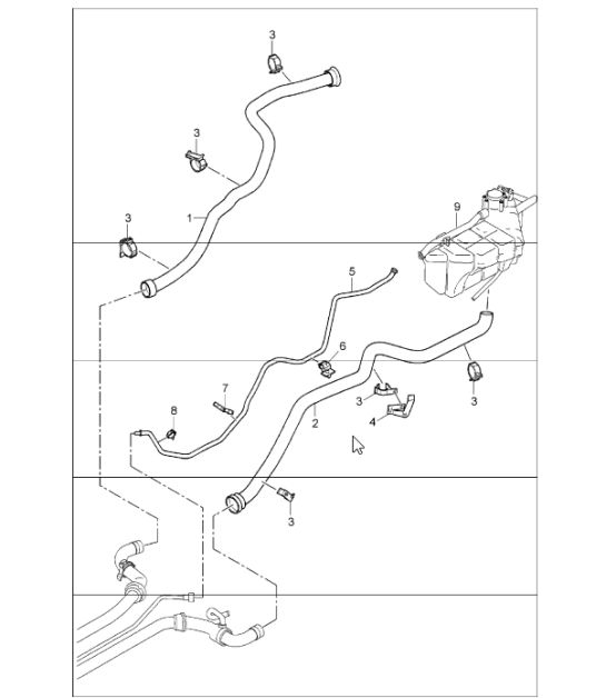 water cooling - 1 - for 997.1 M96.05 3.6L COUPE / CABRIO and  997.1 M97.01 3.8L COUPE S / CABRIO S 2005-08