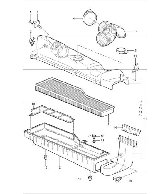 Diagram 106-00 Porsche 996 (911) (1997-2005) Engine