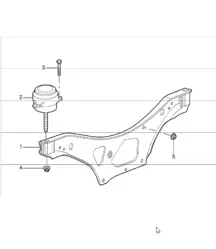 engine suspension  for 997.1 M96.05 3.6L COUPE / CABRIO and 997.1 M97.01 3.8L COUPE S / CABRIO S 2005-08