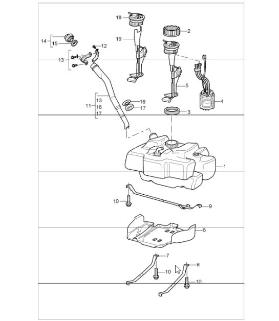 fuel tank 997.1 C2 / C2S 2005-08