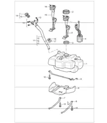 fuel tank 997.1 C2 / C2S 2005-08