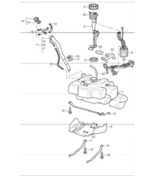 fuel tank 997.1 C4 / C4Ss 2005-08