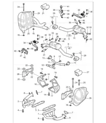 exhaust system for 997.1 M97.01 3.8L COUPE S / CABRIO S 2005-08