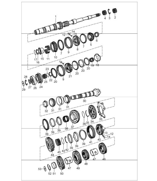 gears and shafts for 997.1 CARRERA C2 G97.01 2005-08 and 997.1 CARRERA C4 G97.31 2006-08