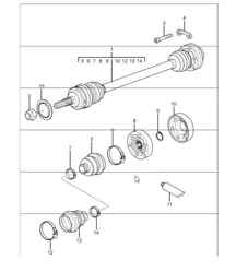 drive shaft for 997.1 CARRERA 4 / CARRERA 4S 2005-08 and 997.1 TARGA / TARGA S 2007-08