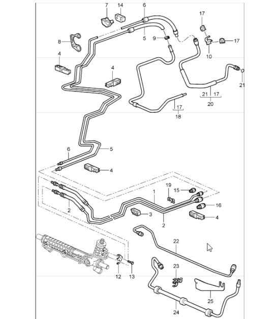 power steering lines 997.1 2005-08