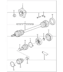 drive shaft and wheel hub 997.1 2005-08