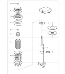 shock absorber coil spring for 997.1 CARRERA 4 / 4S 2005-08 and 997.1 TARGA / S 2007-08
