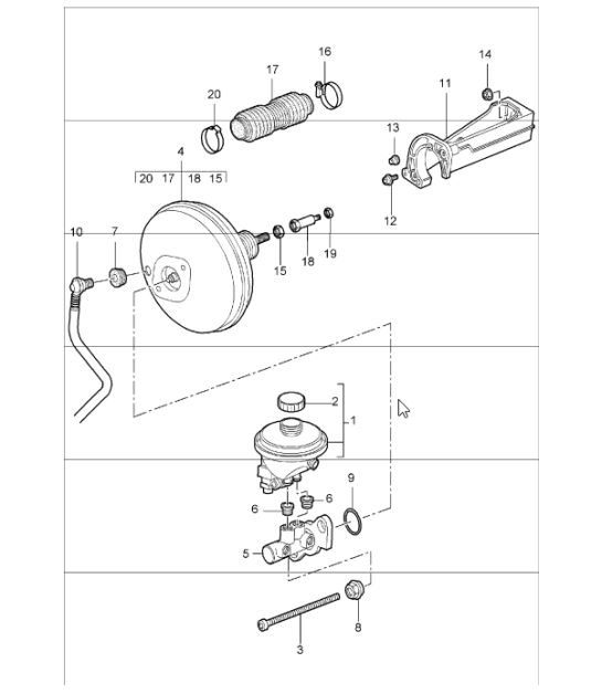 brake master cylinder and  brake booster for 997.1 2005-08