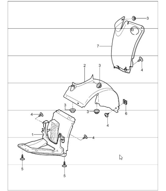 linings wheel housing 997.1 2005-08