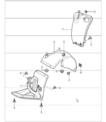 linings wheel housing 997.1 2005-08