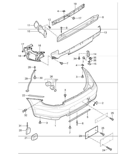 Diagram 802-05 Porsche 996 C2 3.4L 1997-08/01 Body