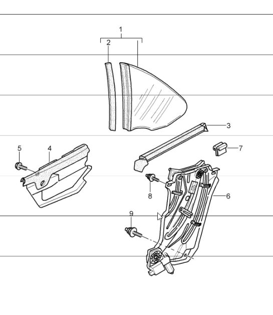 rear window 997.1 CABRIO 2005-08