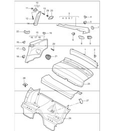 linings rear 997.1 COUPE 2005-08