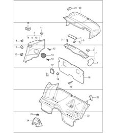 linings rear 997.1 CABRIO 2005-08
