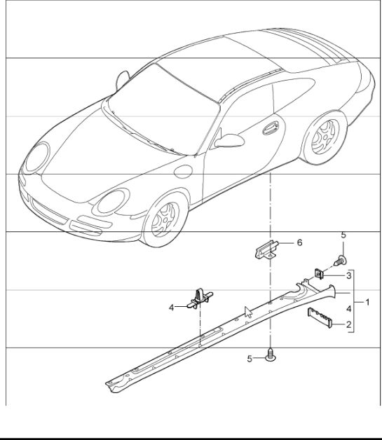 sill cover 997.1 CARRERA 4 TARGA 2005-08