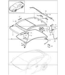 glass roof 997.1 CARRERA C4 / C4S TARGA 2005-08