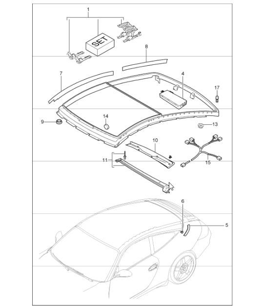 Diagram 811-02 Porsche 955 Cayenne 3.2L V6 2003-06 Body
