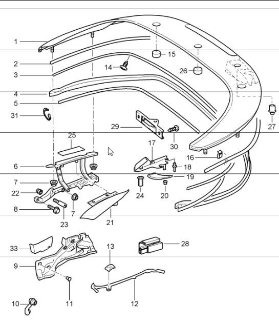 Diagram 811-13 Porsche 955 Cayenne 3.2L V6 2003-06 Body