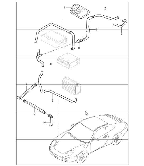 Diagram 813-02 Porsche 955 Cayenne S 4.5L V8 2003-06 Body
