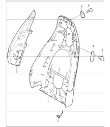 backrest shell, standard seat, comfort seat for 997.1 CARRERA COUPE / CABRIO 2005-08 and 997.1 CARRERA TARGA 2007 ONWARDS