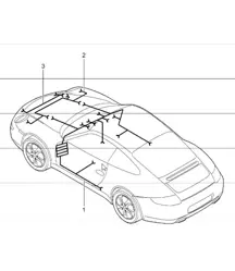 wiring harnesses, passenger compartment, FRONT luggage compartment, lining, front, airbag, seat-belt tensioner, repair kits, shock absorber, anti-lock brake system, brake pad wear indicator, front axle for 997.1 2005-08