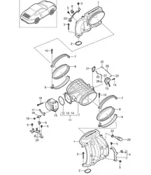 Ansaugluftverteiler / Drosselklappenadapter (A101, A102) 997.2 Carrera 3.6L / 3.8L 2009-12