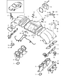 Intake air distributor / throttle valve adapter (A101+ PR:X51) 997.2 Carrera 3.8L with Powerkit 250kW 2009-12