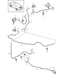 Vacuum system  / Engine (A101+ PR:X51) 997.2 Carrera 3.8L with Powerkit 250kW 2009-12