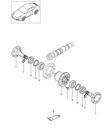 Beperkt slipdifferentieel/differentieel - G9705, G9735 - 997.2 Carrera 2009-12