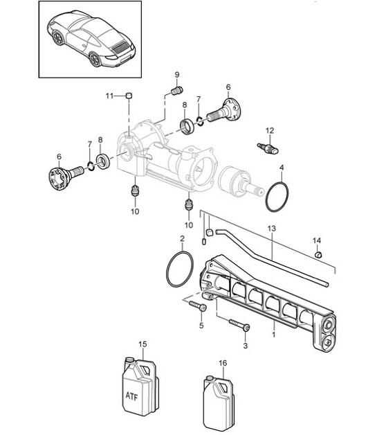 Diagram 305-016 Porsche 928S4 5.0L 1987-92 