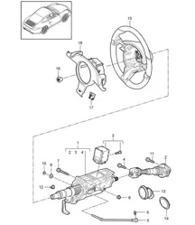 Steering protective pipe / Intermediate steering shaft / Steering wheels - PDK transmission, PR:250 - 997.2 Carrera 2009-12