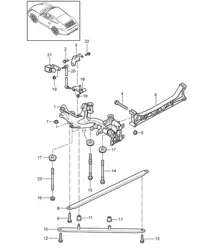 Rear axle / Side part / Carrier 997.2 Carrera 2009-12