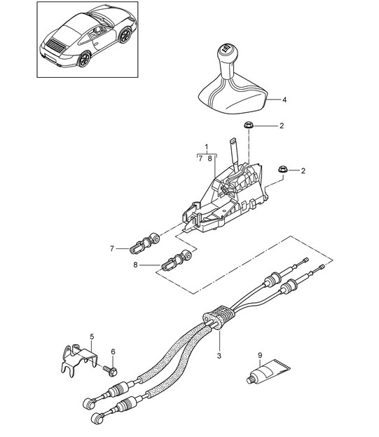 Transmission control / Manual gearbox - PR480 - 997.2 Carrera 2009-12