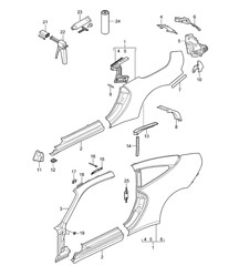 Parte laterale Esterna - CABRIO / TARGA - 997.2 Carrera 2009-12
