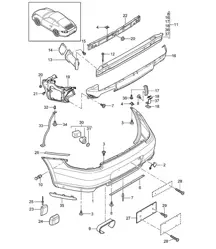 Paragolpes trasero 997.2 carrera 2009-12