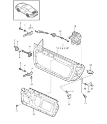 Door shell / Installation parts / Door lock 997.2 Carrera 2009-12