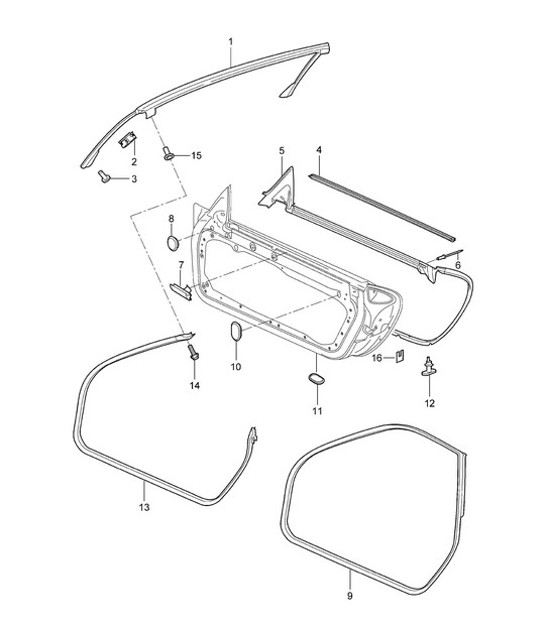 Diagram 804-010 Porsche 997 (911) MK1 2005-2008 Body