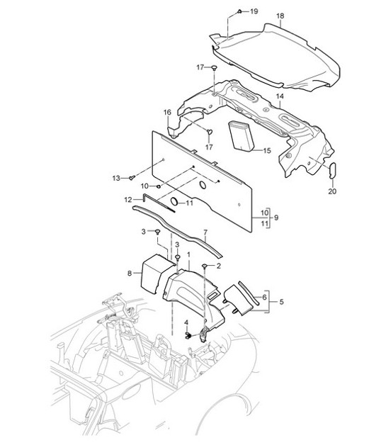 Diagram 807-020 Porsche Macan (95B) MK1 (2014-2018) Body
