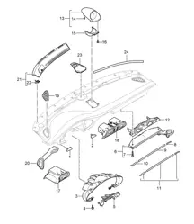 Zubehör / Instrumententafelverkleidung / Oberteil 997.2 Carrera 2009-12