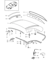 Hardtop / Accessories / Gaskets - PR:550 - 997.2 Carrera 2009-12