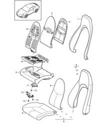 Partie mousse / Housse / Siège standard / Siège confort 997.2 Carrera 2009-12