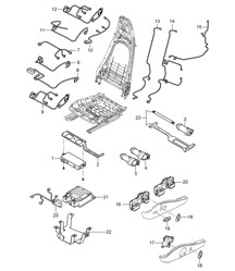 Set cavi / Interruttore / Centralina / Motore elettrico / Sedile comfort 997.2 Carrera 2009-12