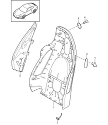 Backrest shell sports seat 997.2 Carrera 2009-2012