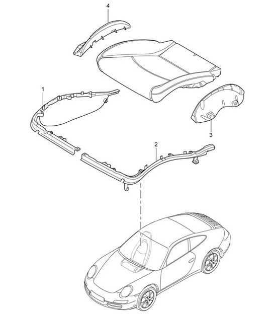 Diagram 817-024 Porsche 957 Cayenne 3.0L Diesel 2007-10 Body